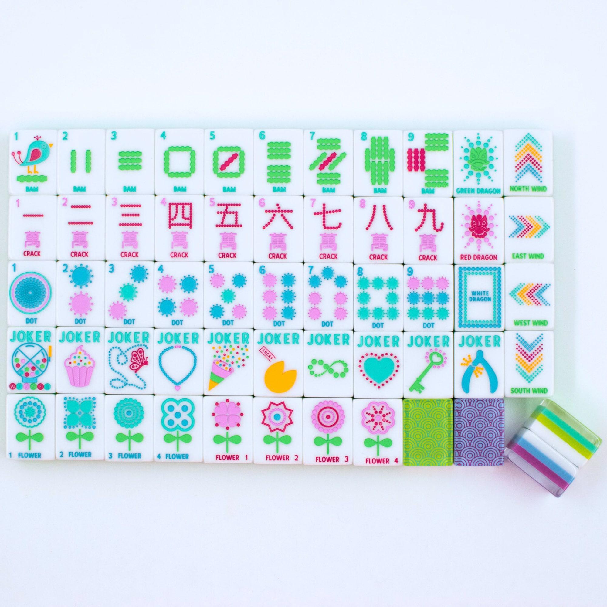 Crystal Confetti Purple Mahjong Tile Set